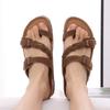 Fashion Kidmi Summer New Women's Cork Footbed Sandals with Arch Support Comfortable Slip-On Slide Sandals With Double Adjustable Buckles