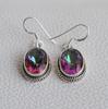 Mystic Topaz Earrings, Oval 925 Sterling Silver, Handmade Gemstone Jewelry