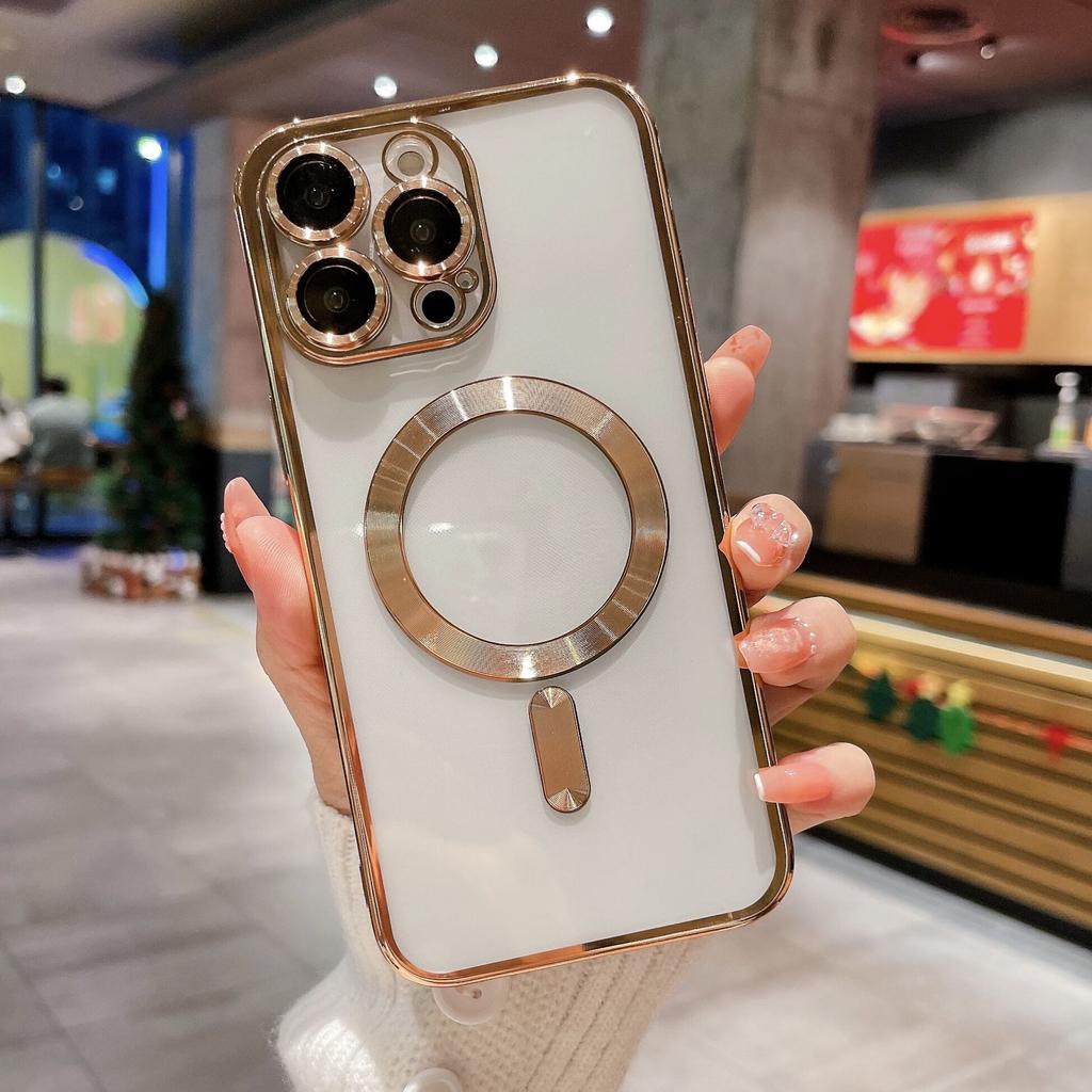 Applicable To Apple 16 Electroplated Mobile Phone Case IPhone 14 Magnetic 14 Pro Silicone ProMax 12 Protection 13 Set 15