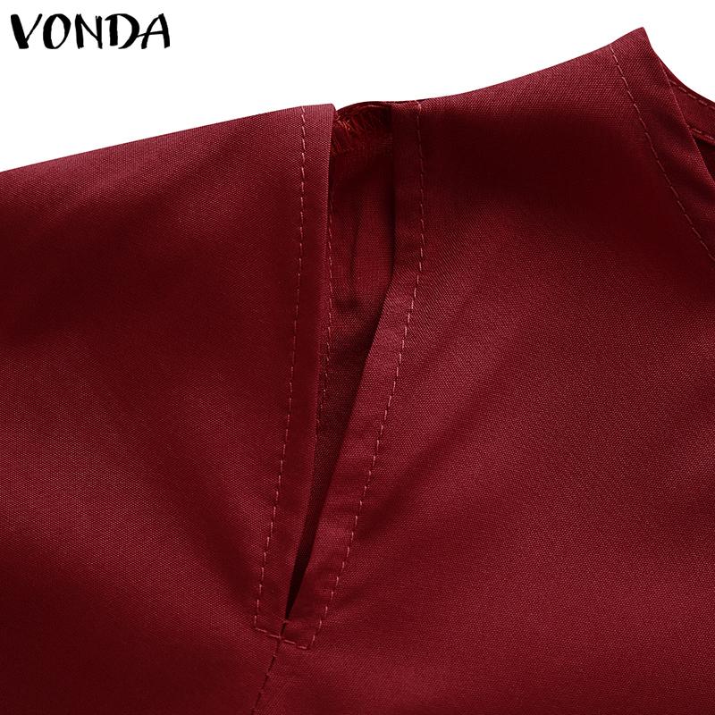 VONDA Женские летние платья-трапеции с круглым вырезом и коротким рукавом