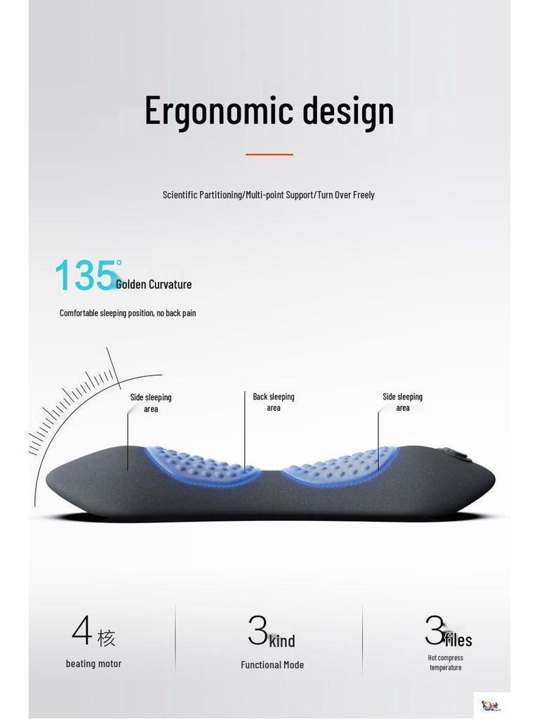 Поясничная подушка для поддержки спины, для использования за границей: Поясничная подушка с подогревом для сна и массажа