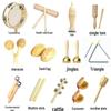 Kindergarten Percussion Set: Rhythm Triangle, Sand Hammer, Drum, Wood Block