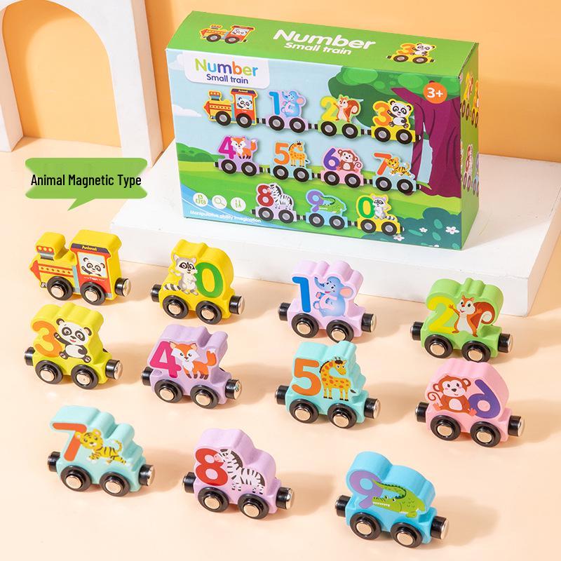 Детский магнитный набор поезда: Деревянный развивающий пазл, совместимый с треками Brio
