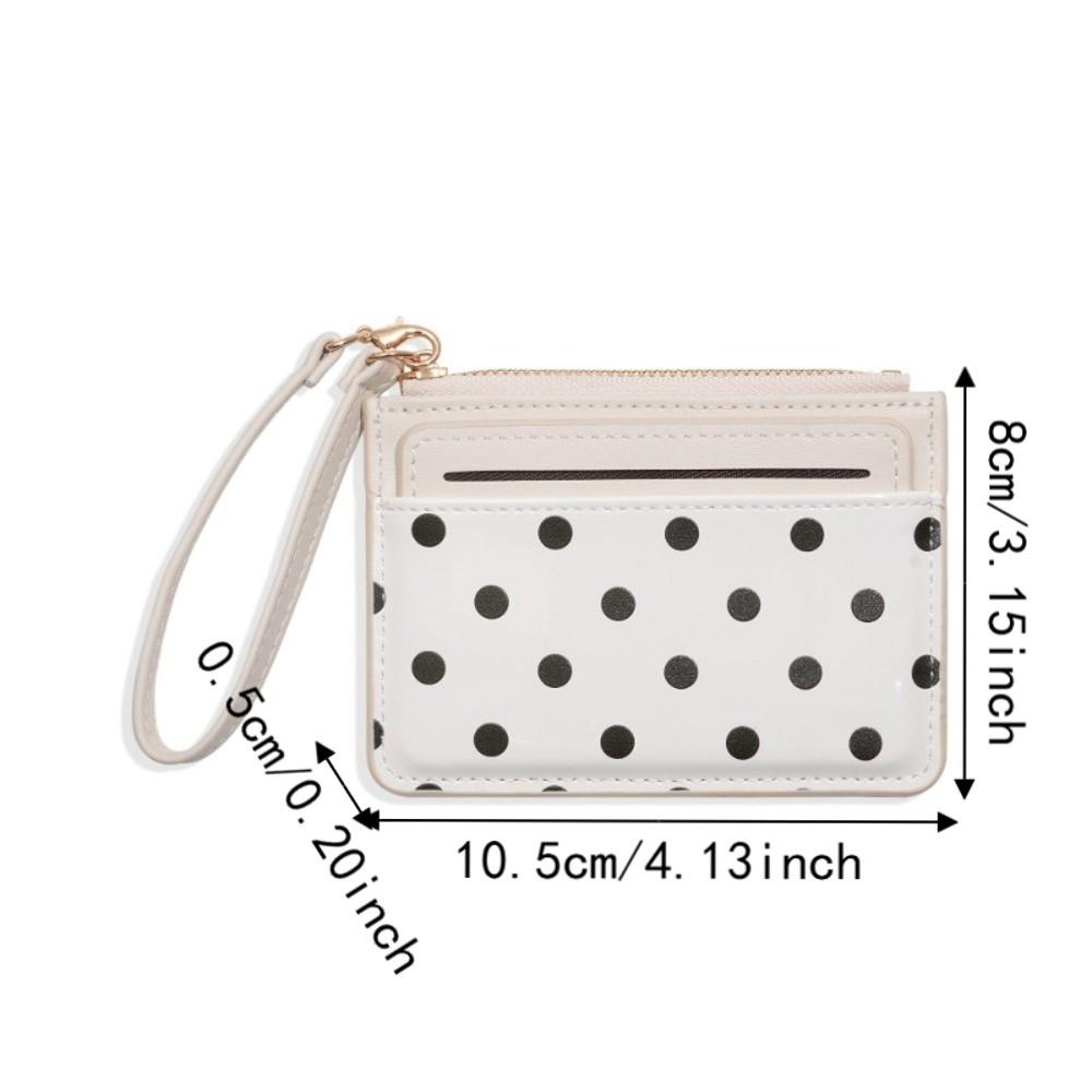 PU Leather Polka Dot Card Holder Ultra Slim Women Mini Wallet Gift Minimalist Coin Purse Commuting