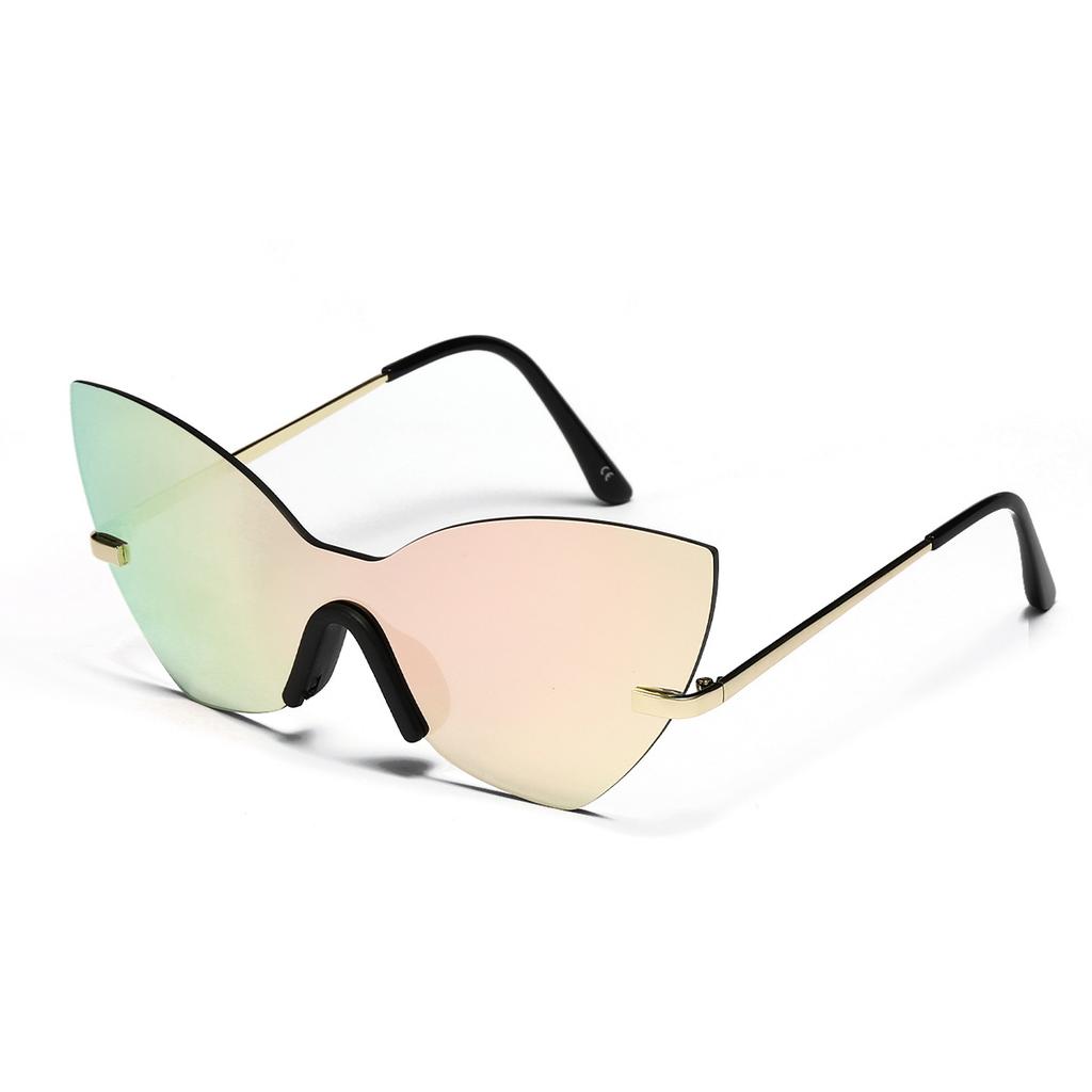 Персонализированные очки для вечеринок Женские без оправы солнцезащитные очки «кошачий глаз» Мужские нестандартные солнцезащитные очки оверсайз