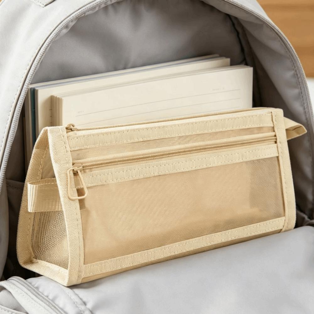 Large Capacity Pencil Case Transparent Mesh Stationery Bag Stationery Box Pencil Pouch  Travel