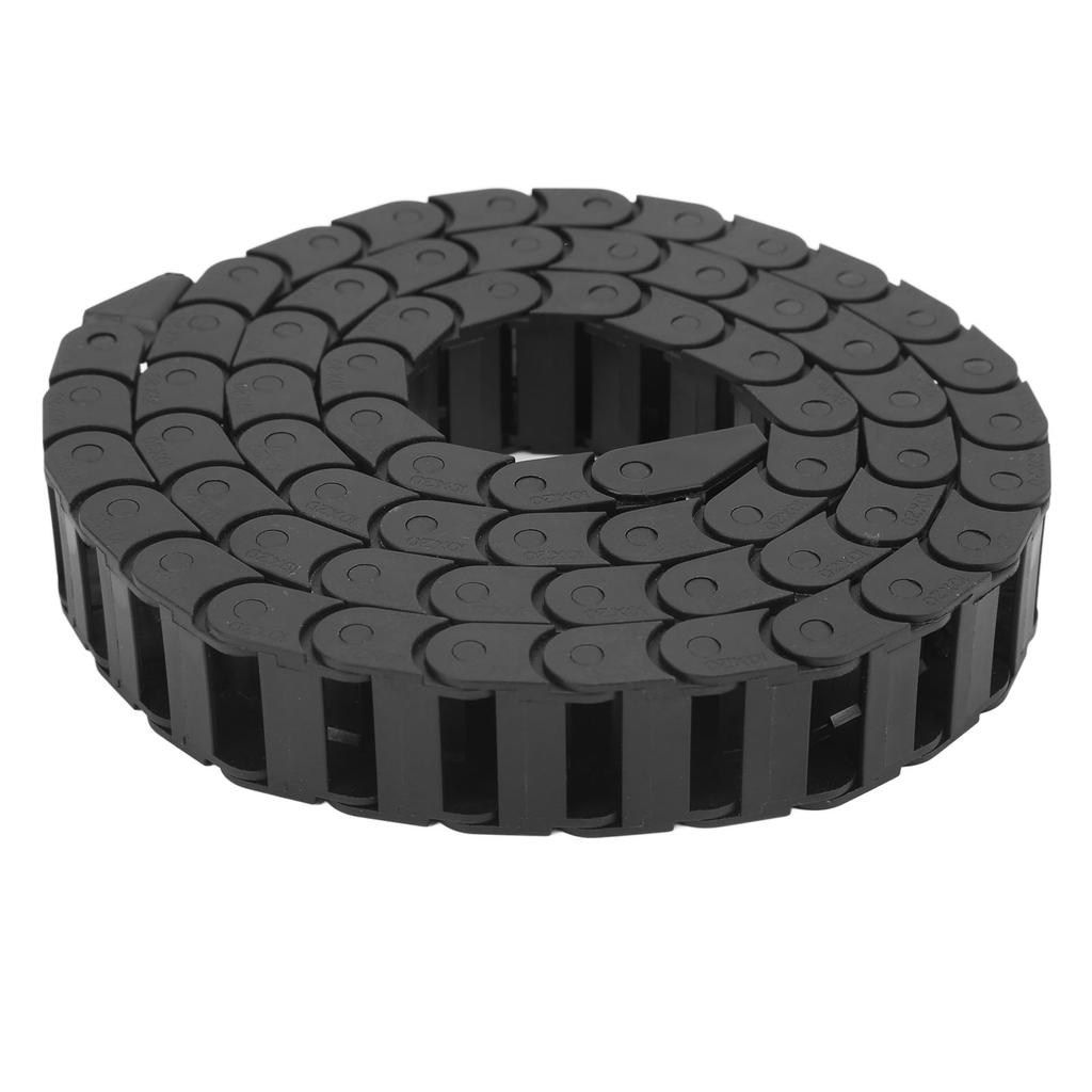 Кабельная цепь для транспортировки проводов пластиковая для ЧПУ с конечным соединителем мостового типа длиной 1 метр, черная