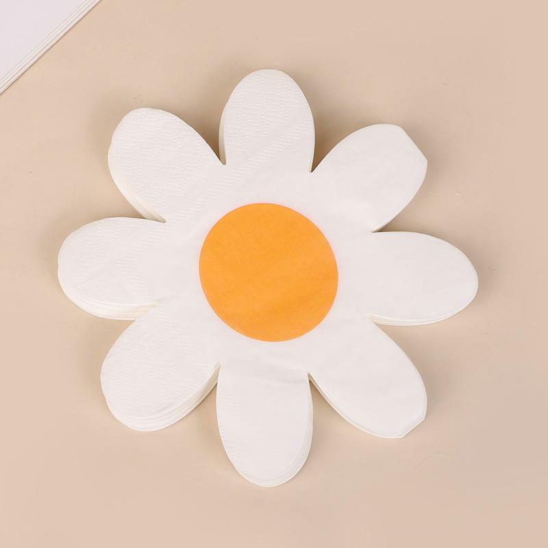 20 шт. Розовые Белые Маргаритки Цветок Бумажные Салфетки Вечеринка Одноразовые Салфетки Полотенце для Детей 1-й День Рождения Детский Душ Свадебное Украшение