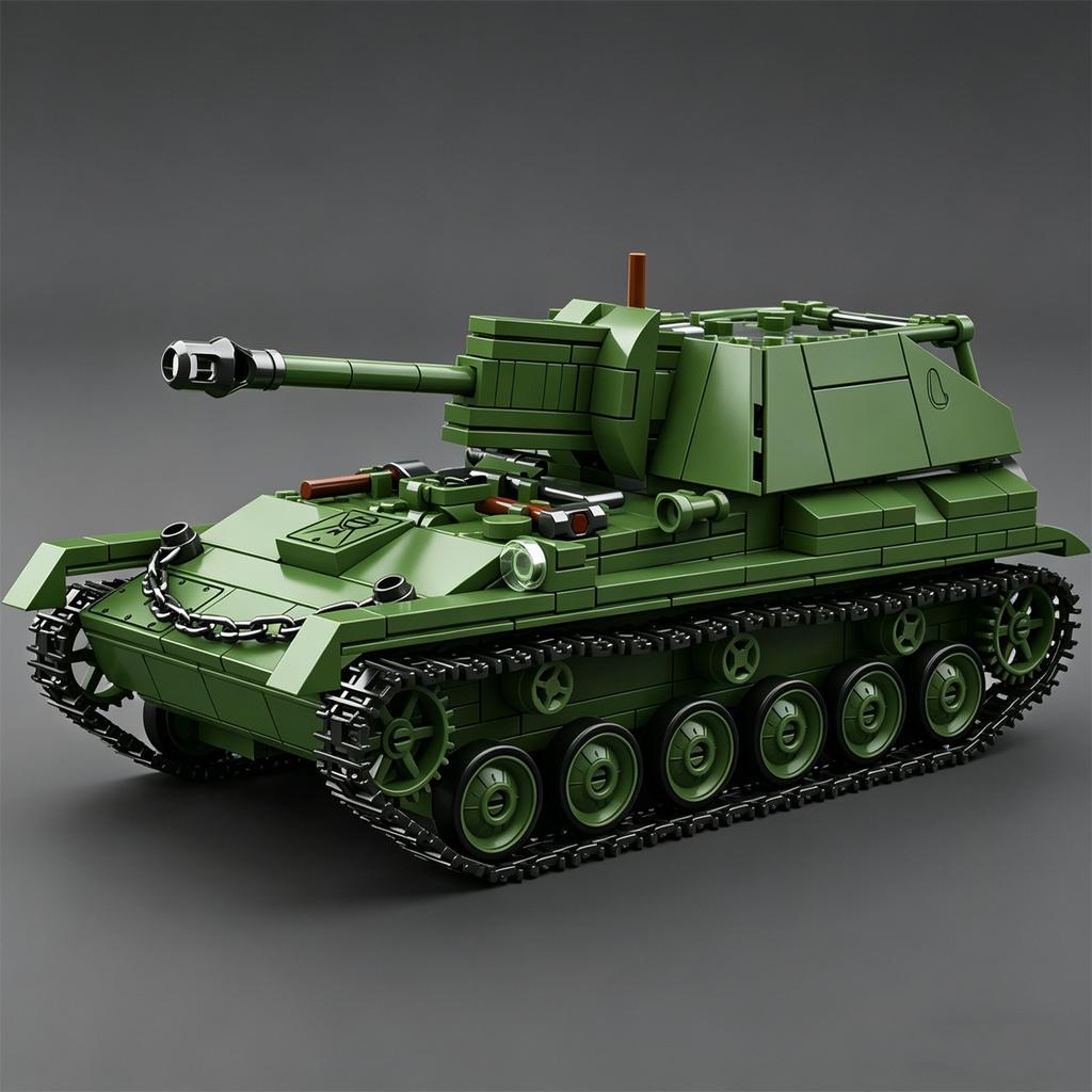 Советская самоходная артиллерийская установка СУ-76М, строительный блок, самоходная артиллерия, развивающая игрушка