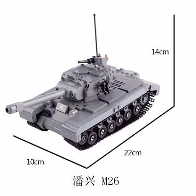 Вторая мировая война США Основной боевой танк M26 M12 Бронированный автомобиль Военный медицинский автомобиль Скоростной катер Сцена войны Грузовой перевозчик Кирпичи Игрушки Подарок для мальчиков