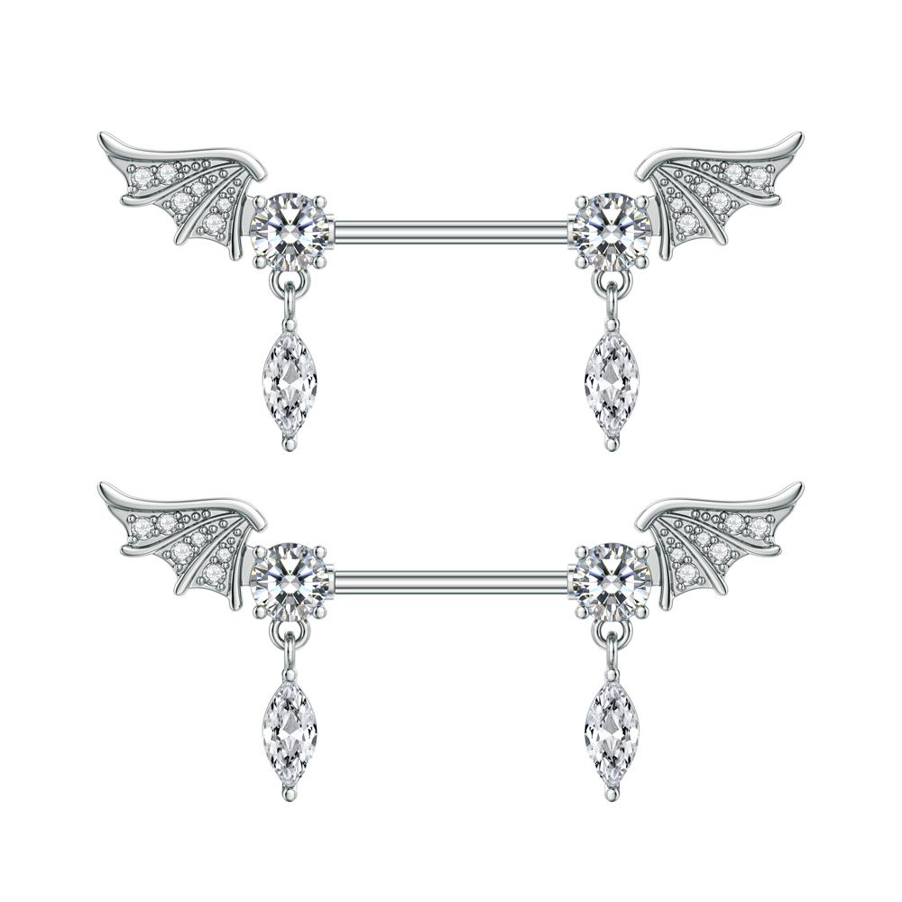 2 шт., милый медведь, бабочка, висячие пирсинг сосков, нержавеющая сталь, крест, звезда, подвесной щит для сосков, штанга для женщин, кольца для сосков