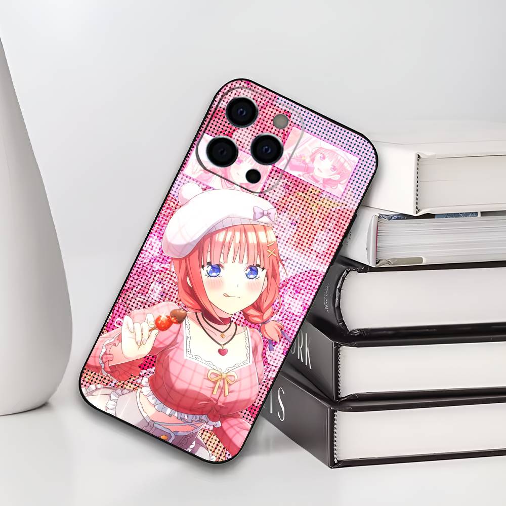 Чехол для телефона с персонажем Аниме N-Нино Н-Накано Для iPhone 17,16,15,14,13,12,11 Plus,Pro Max,XS,Мягкий силиконовый черный чехол