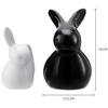 Керамические фигурки кроликов для домашнего декора (Набор из 2 шт., черный и белый)
