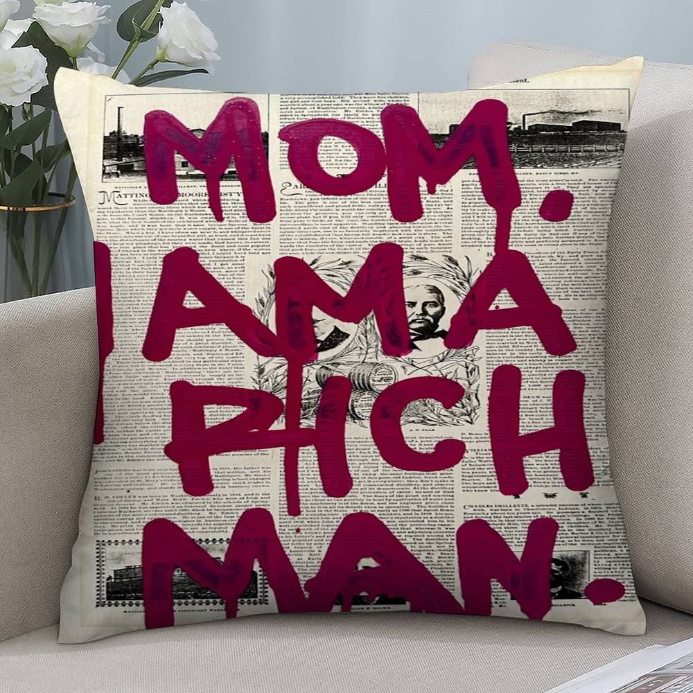 Мода V-Victorias Girl Наволочка Короткий плюш Двусторонняя печать Квадратные наволочки для диванных подушек Домашний декор подушек для дивана