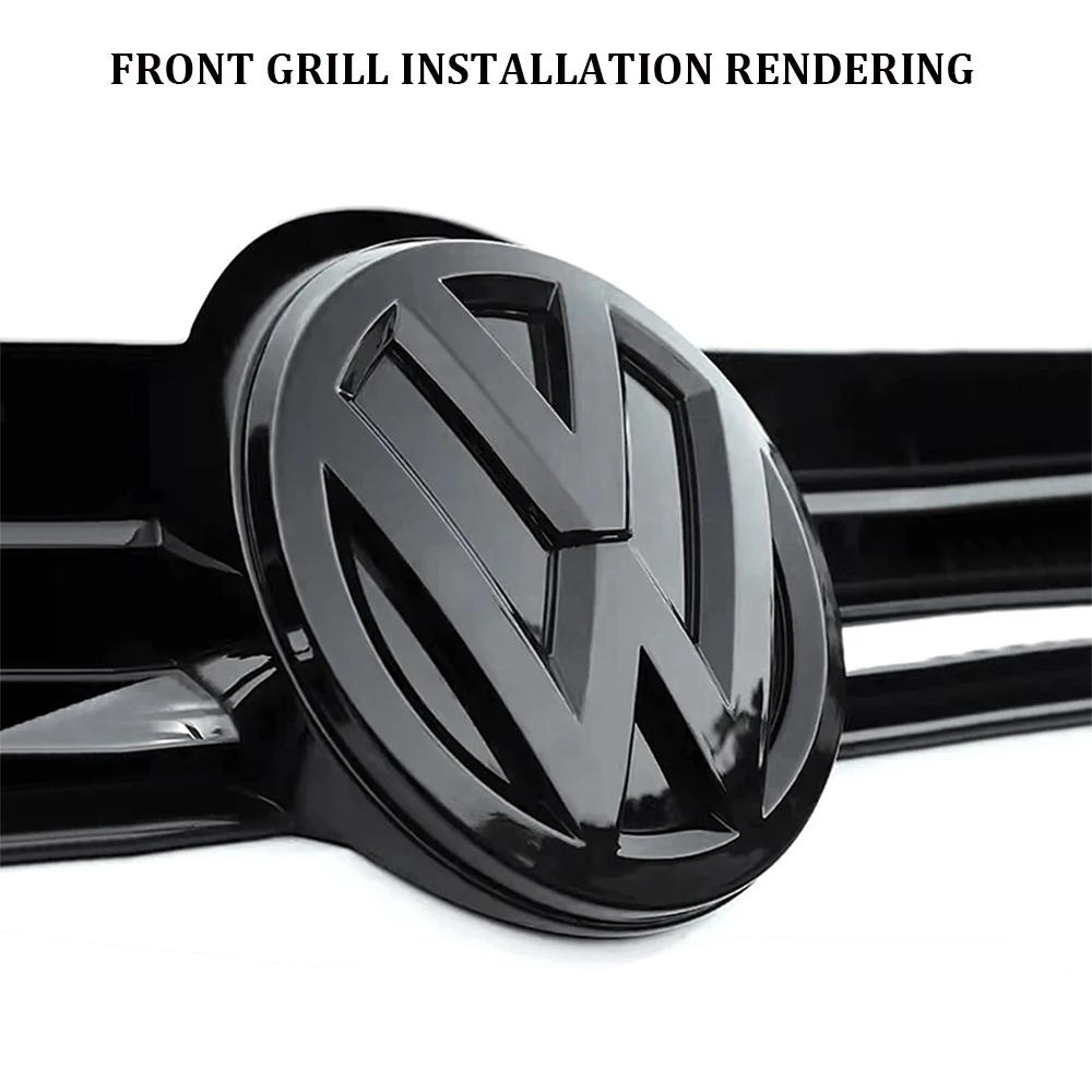 O4ABS 2Pcs Car Front Grill/Rear Emblem Lid Covers Logo Sticker For Volkswagen VW GOLF 5 6 7 8 MK5 MK6 MK7 MK8 POLO Scirocco
