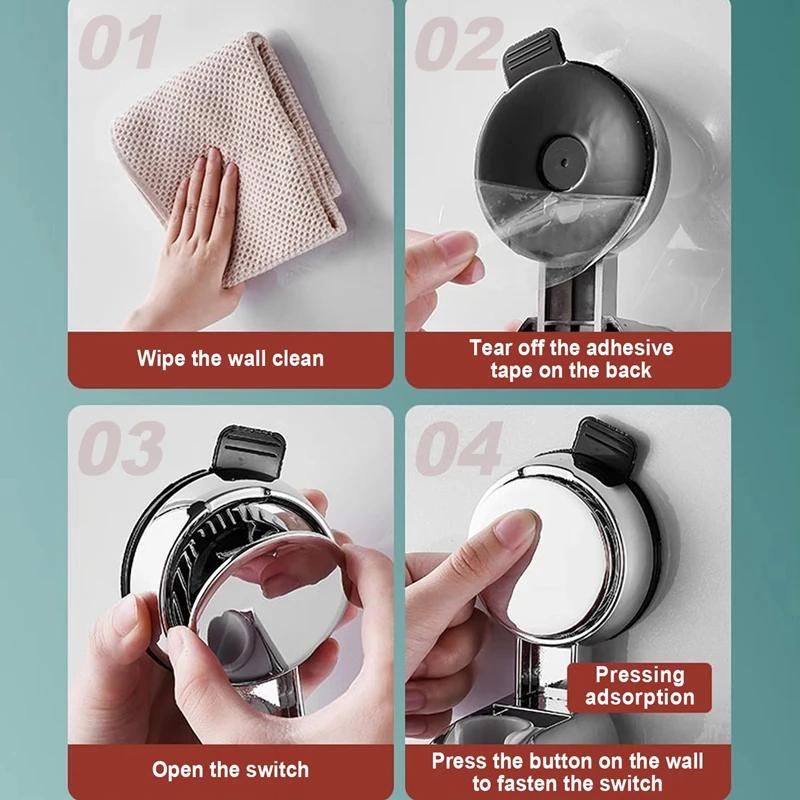 Universal Shower Head Holder Punch-free 360° Adjustable Suction Cup Wall Mounted Handheld Shower Holder Bathroom Accessories New