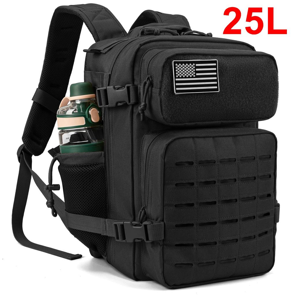 25L/45L Tactical Backpack for Women/men Survival Laser Cut Molle Daypack School Bag Gym EDC Rucksack with Dual Cup Holder
