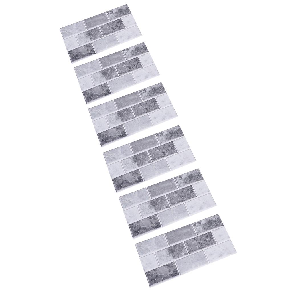 6 листов самоклеящейся водонепроницаемой антимасляной плитки для кухонного фартука