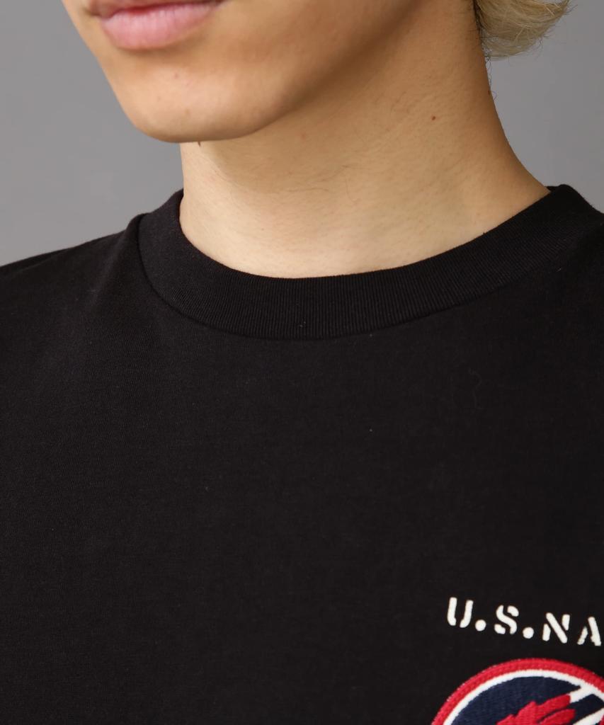 AVIREX TOP GUN SHEETING PATCH T-SHIRT men's XL 010 black 783-3934012