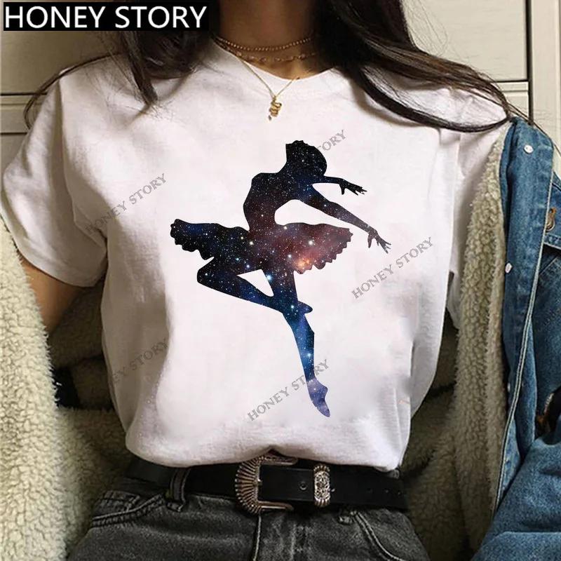 Fashion Born To Dance Letters Print Women Tshirt Casual Dancing Ballet O-Neck Summer Harajuku T Shirt Camisas Mujer TEE