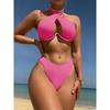 Solid Color Multi-color Sexy Bikini European and American Straps Split Swimsuit Set