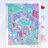 5D Diy Diamond Painting Japanese Anime Building Scene Fantasy Full Rhinestone Mosaic Embroidery Cross Stitch Kit Home Decor Gift