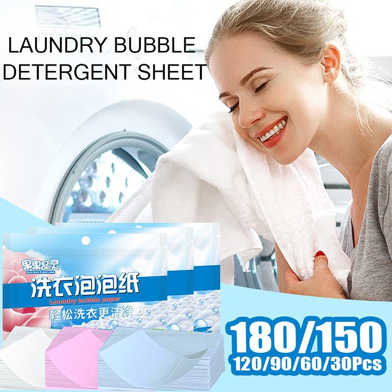 180/90/60/30PCS Laundry Detergent Sheets Easy Dissolve Laundry Tablets Strong Deep Cleaning Detergent Laundry Soap for Washing Machine