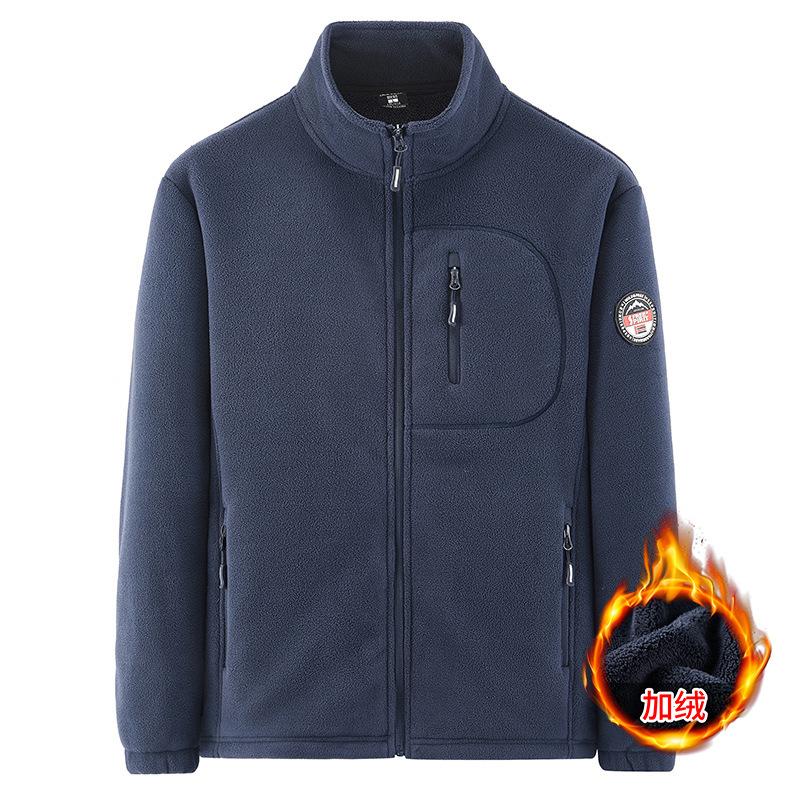 Куртка из плюшевого флиса мужская осенне-зимняя, новая, для занятий спортом на открытом воздухе, мужской кардиган из ягненка, модная мужская одежда
