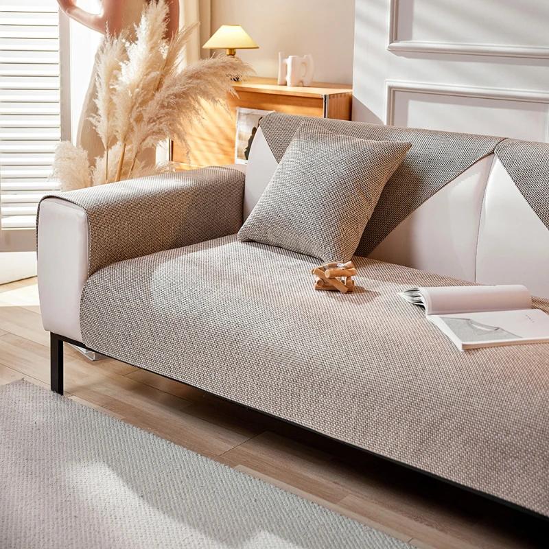 Новый чехол для дивана из синели, однотонный чехол для четырех сезонов, секционные чехлы для диванов, моющийся противоскользящий чехол, грубая ткань, подушка для дивана