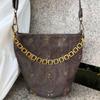 Retro Denim Bead Embroidery Shoulder Bag Women Chain Quilted Large Capacity Handbag Ladies Harajuku Versatile Crossbody Bag 2025