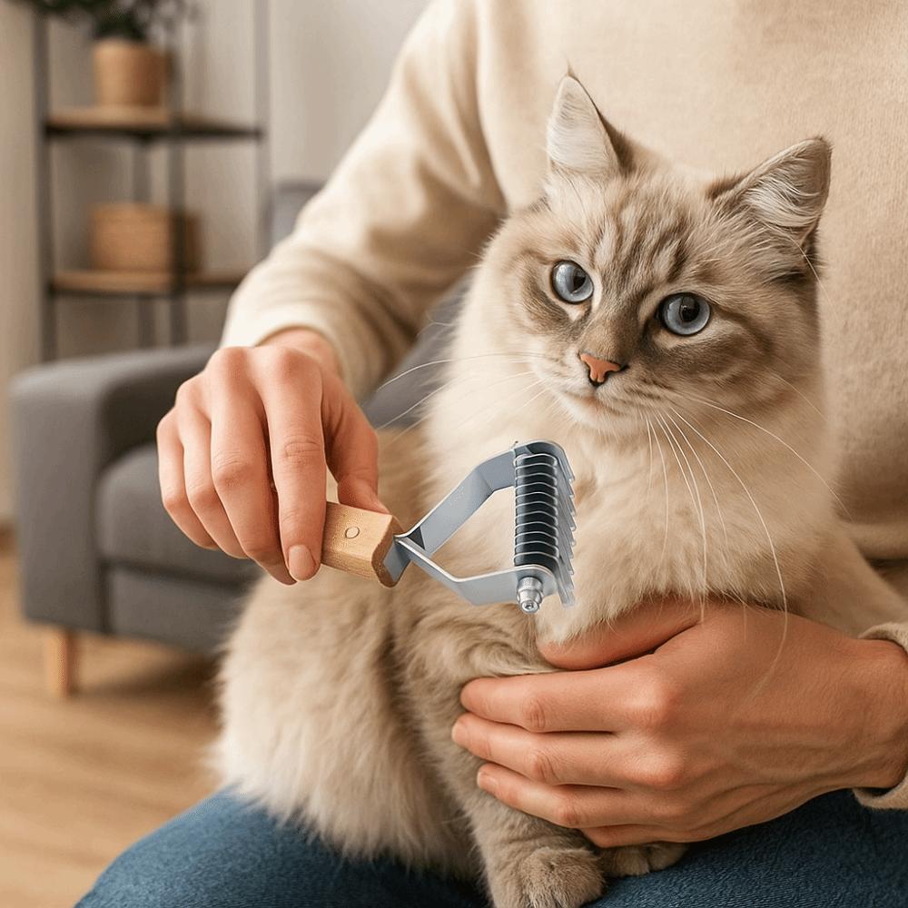 Wooden Handle Dog Shedding Comb Professional Cat Hair Cleaning Combs Pet Fur Trimmer  Cleaning