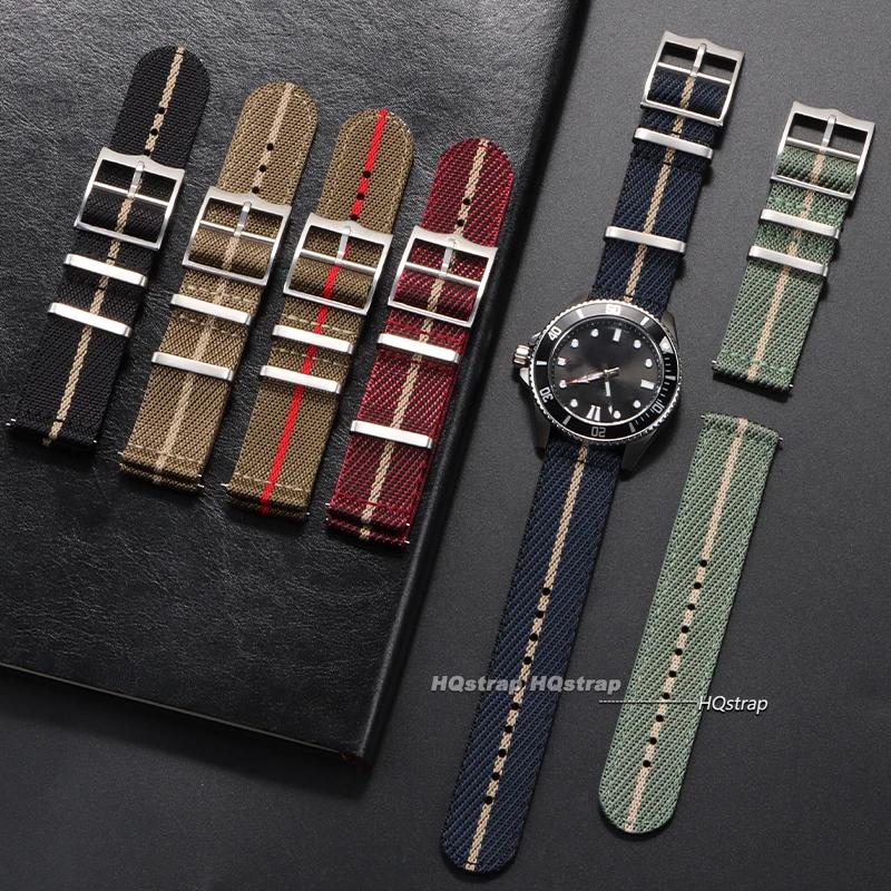 Премиальный нейлоновый ремешок для часов Rolex 20 мм 22 мм Военный ремешок для Seiko Тканевый холщовый браслет для женщин мужчин Армейский спортивный браслет