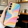 Чехол для телефона с цветочным узором для Samsung S25,24,23,22,30,21,Ultra,Plus,Lite,FE, Черный Мягкий Чехол
