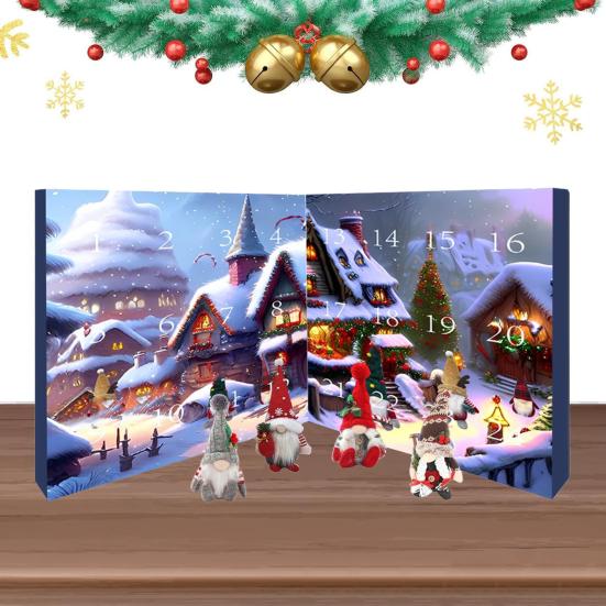 Рождественский адвент-календарь 2024 года с обратным отсчетом на 24 дня, слепая коробка с мини-плюшевыми куклами-гномами, праздничное украшение