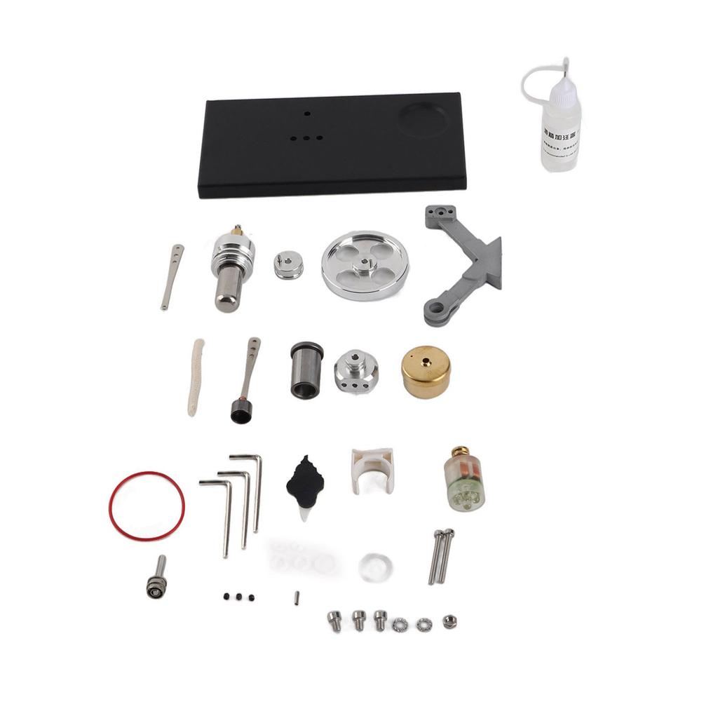 Stirling Engine Model Kit Metal Educational Physics Science Experiment Toy with LED Lights for Kids Birthday Gift