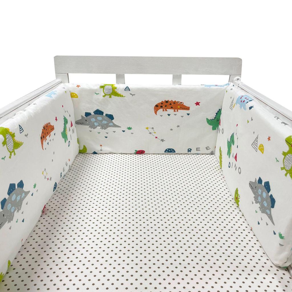 Soft Pure Cotton Removable and Washable Baby Crib Bumper, Anti-Collision, One-Piece Design