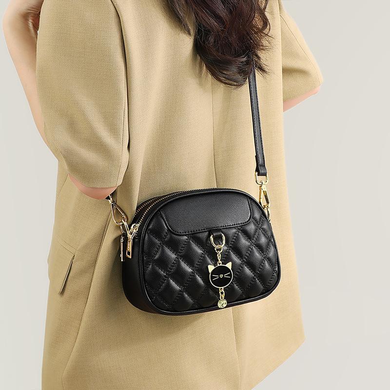 Кожаная женская сумка, популярная корейская версия, сумка через плечо, сумка через плечо для девочек, вышивка