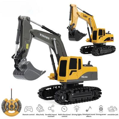 2.4G 6/5-канальный пульт дистанционного управления Экскаватор RC Модель автомобиля Игрушка Профессиональный сплав Пластик Симуляция Строительная техника Для детского подарка