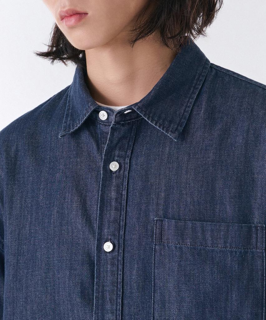 MUSINSA STANDARD Oversized Short Sleeve Denim Shirt [Indigo]