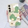 Case For Samsung Galaxy S23+ Ultra S22+ S21 S20 FE Note 10 20 Lite Cute Dinosaur Liquid Silicone Soft TPU Back Cover For Samsung S22 S23 Bumper Funda