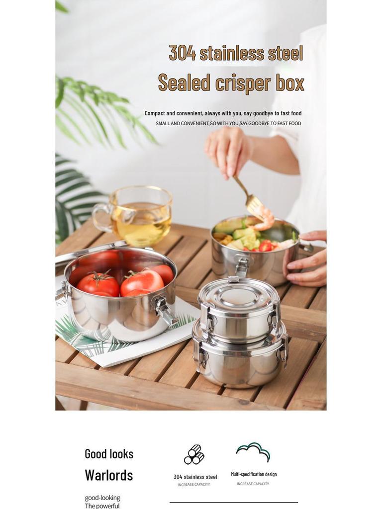Набор корейских ланч-боксов бенто из нержавеющей стали 304 с защитой от протекания - 3 контейнера для сохранения свежести