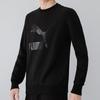 Puma Толстовка с круглым вырезом Classics Metallic Logo Print Мужские топы Черный 531367-01