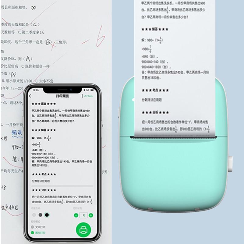 Смартфон IOS Android цифровой мгновенный фотопринтер милый портативный мини-BT беспроводной термопринтер