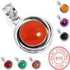 925 Sterling Silver Pendant Women Gemstone Handmade Jewelry Wedding Gift Amber Amethyst Black Onyx Carnelian Garnet Quartz Green Onyx Gold Stone