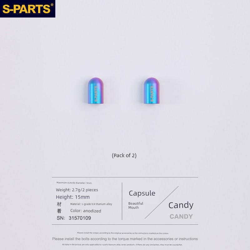 S-Parts Titanium Alloy Valve Cap for Road Bike and Mountain Bike Inner Tube, American and French Valve Cover Nut for Bicycle