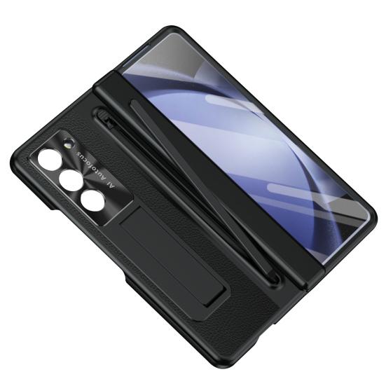Yousheng Чехол для телефона Samsung Z Fold 6 PC Shell со слотом для стилуса, пружинным шарниром для защиты и встроенной подставкой, полноразмерный чехол с закаленным стеклом