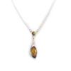 [N2814] - Silver Necklace 'Inspiration' Amber (rhodium-plated) - 28x9 Mm