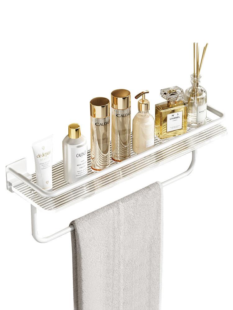 Акриловая полка, без сверления, белая вешалка для полотенец, ванная комната, ручная стирка, ванная комната, хранение в туалете, настенная.