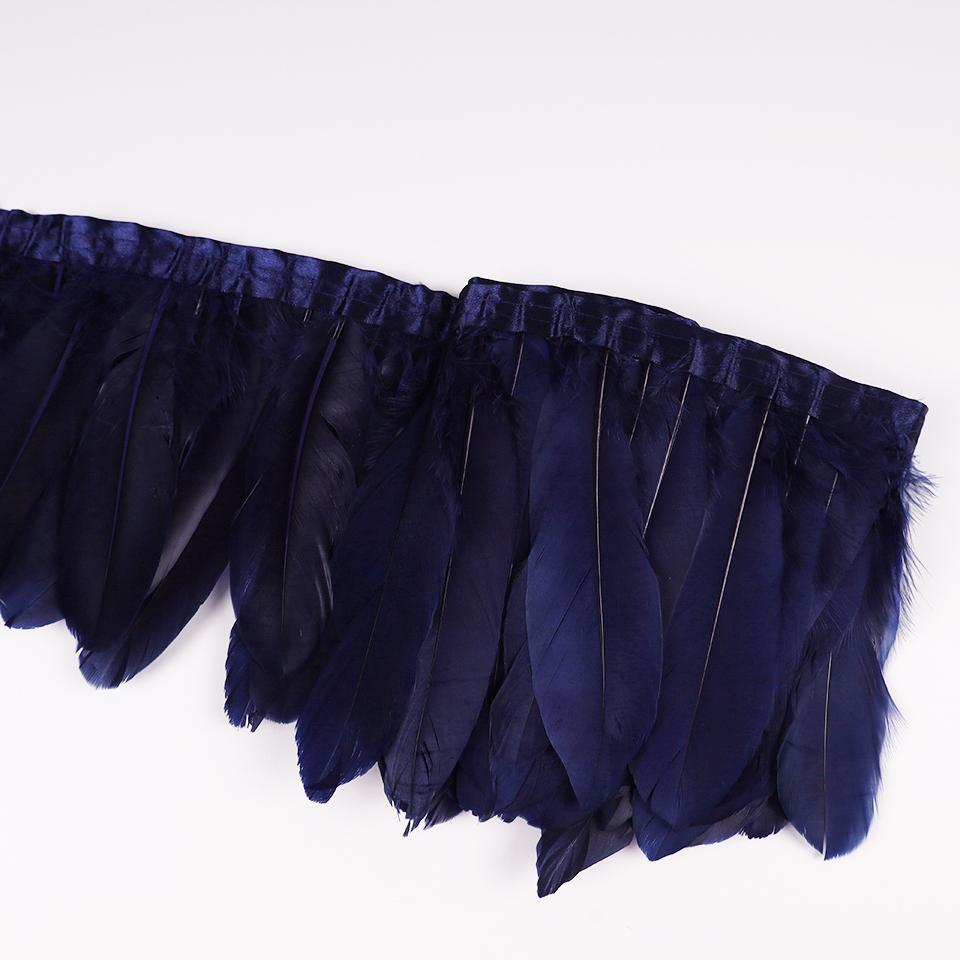 Отделка из гусиных перьев, лента-бахрома, 2 ярда/шт., швейные поделки, плюмаж для платья, юбки, настенное украшение для праздничной одежды