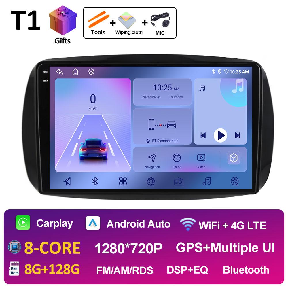 GPS Навигация Для Mercedes Smart 453 Fortwo 2014 2015 2016 2017 - 2020 Android Auto DSP Стерео QLED IPS Экран 4G Аксессуары